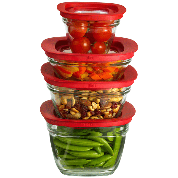 slide 1 of 1, RubbermaidGlass Food Storage Container Value Pack, 8 pc