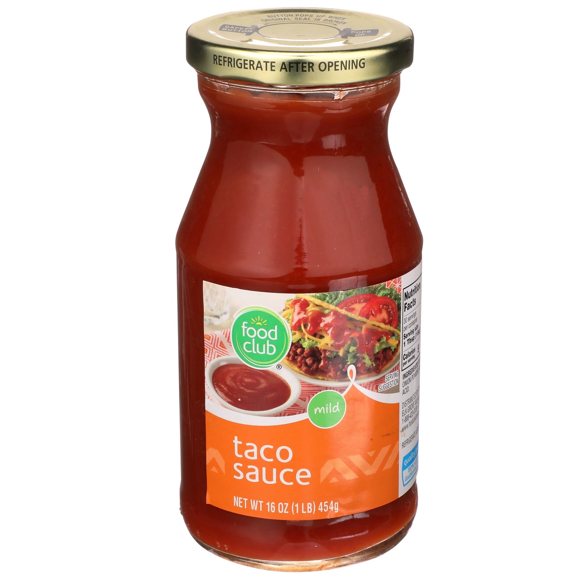 slide 1 of 1, Food Club Mild Taco Sauce, 16 oz