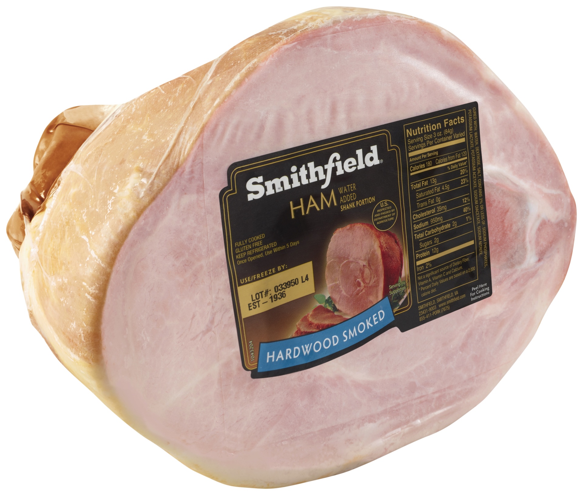 slide 1 of 1, Orgnc Plu Scale Smoked Ham Shank Portion, per lb