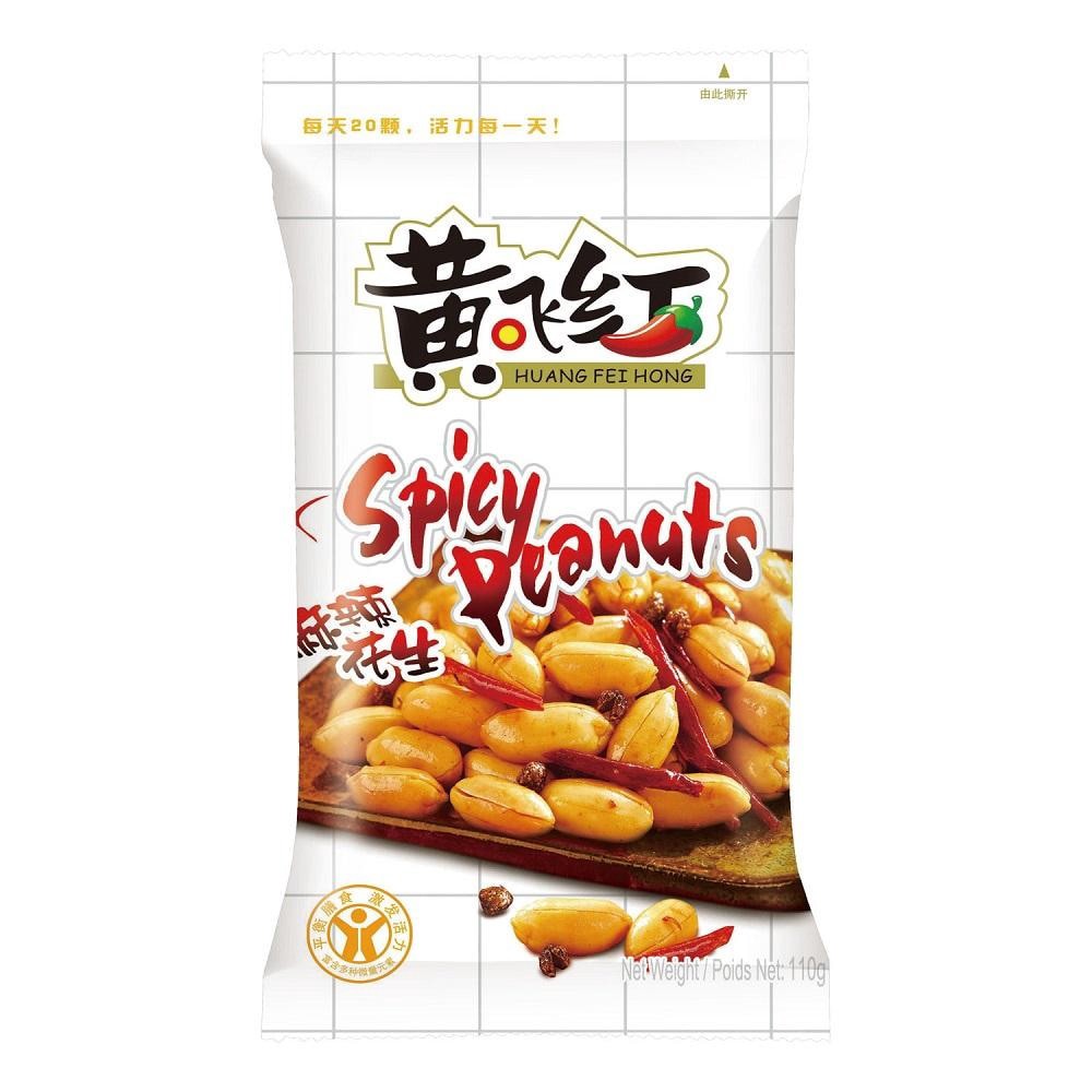 slide 1 of 8, Huang Fei Hong Spicy Peanuts, 3.88 oz