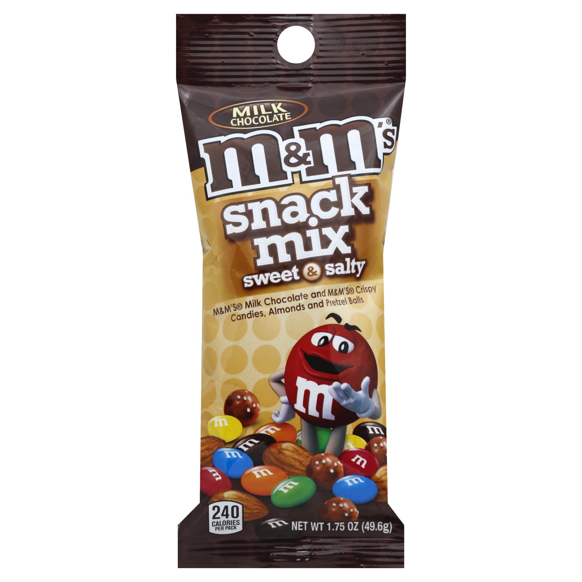M&M'S Peanut Chocolate Snack Mix Sweet & Salty Sharing Size 7.7 Ounce Pouch, Packaged Candy