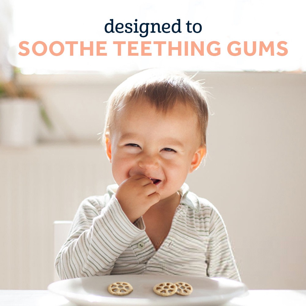 slide 3 of 5, Gerber Teethers, Strawberry Apple Spinach Gentle Teething Wafers, Baby Teething Snacks, 12 ct