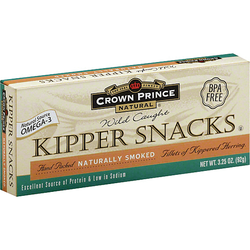 slide 2 of 2, Crown Prince Low Sodium Naturally Smoked Kipper Snack, 3.25 oz
