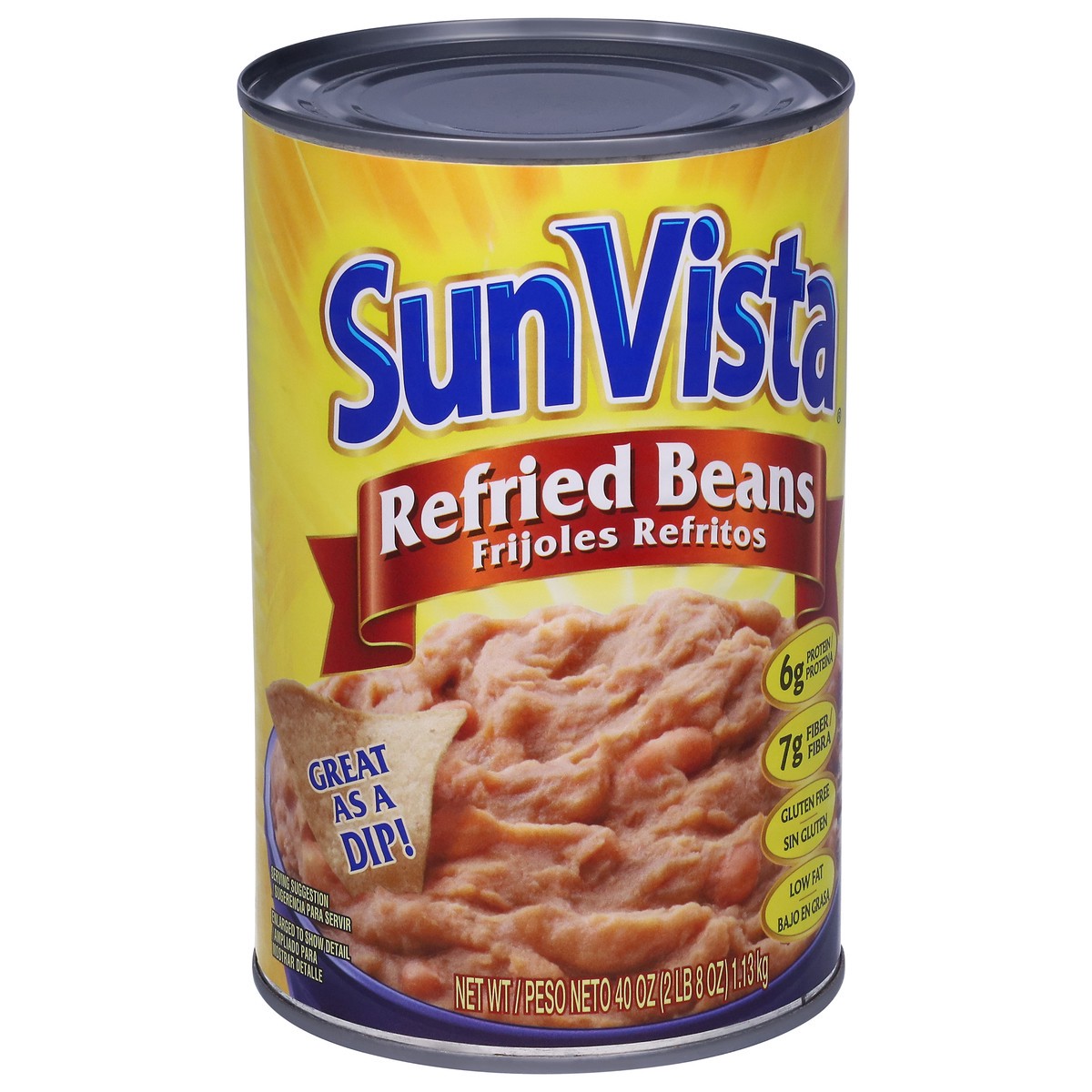 slide 7 of 9, SunVista Refried Beans 40 oz, 40 oz