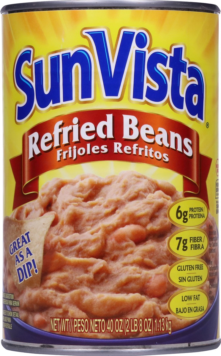 slide 6 of 9, SunVista Refried Beans 40 oz, 40 oz