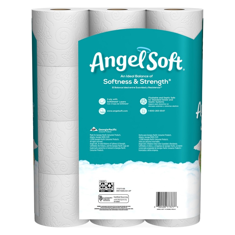 slide 2 of 5, Angel Soft 12 Double Roll White Bath Tissue, 12 ct