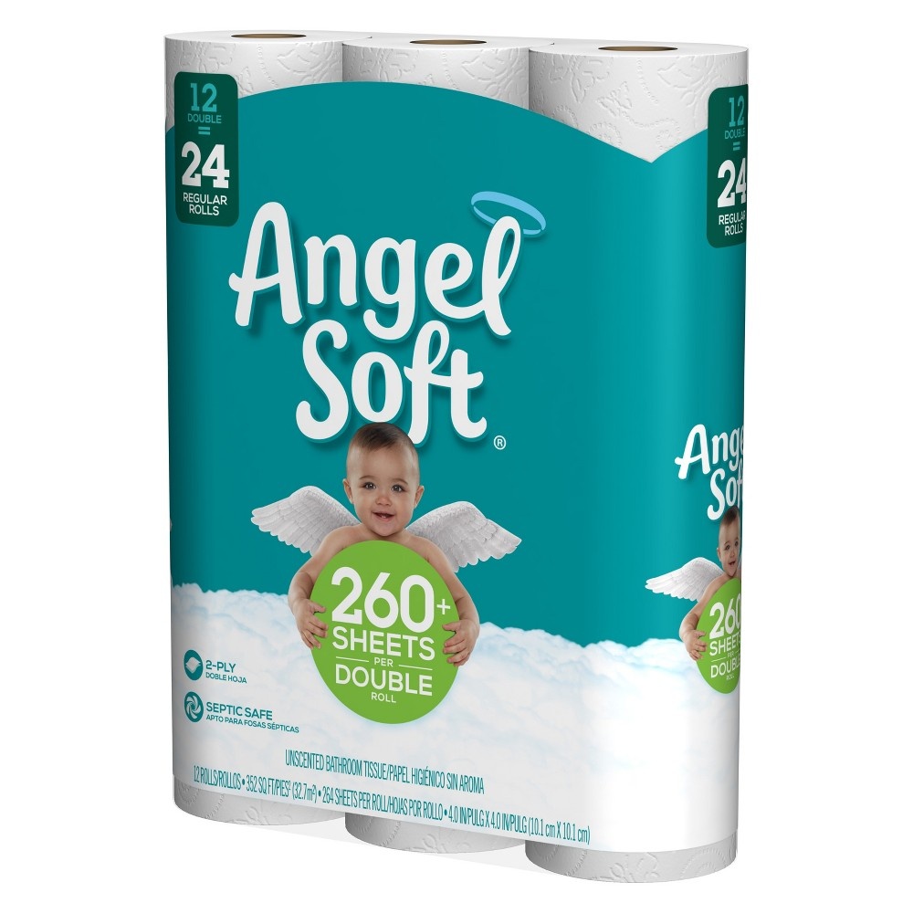 slide 3 of 5, Angel Soft 12 Double Roll White Bath Tissue, 12 ct