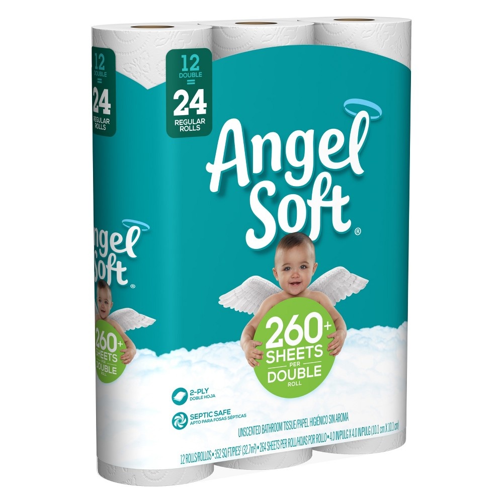 slide 4 of 5, Angel Soft 12 Double Roll White Bath Tissue, 12 ct