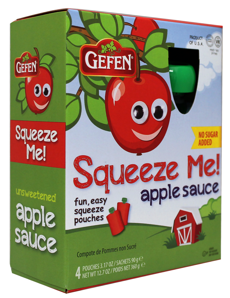 slide 1 of 4, Gefen Unsweetened Applesauce Pouches, 12.68 oz