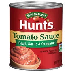 Hunt's Basil, Garlic & Oregano Tomato Sauce 8 oz