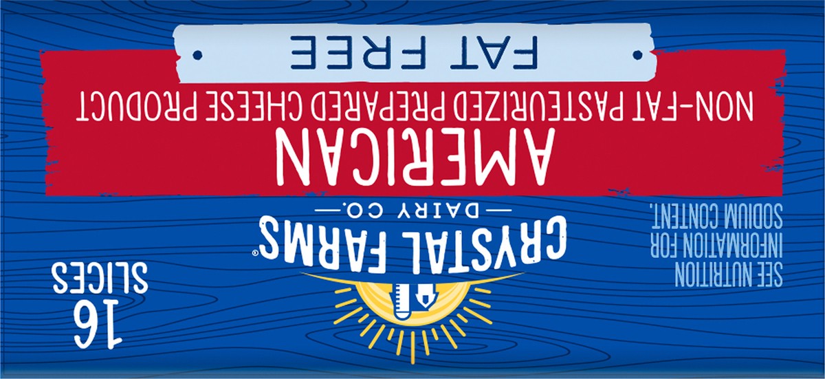 slide 3 of 8, Crystal Farms Cheese Slices, Fat Free, American, 16 ct