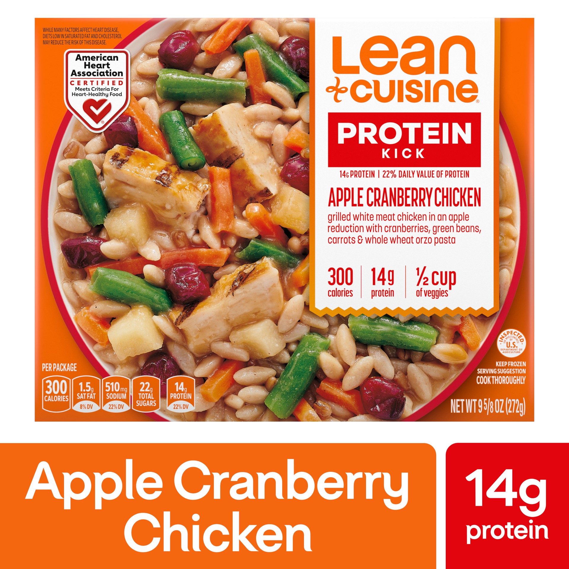 slide 1 of 6, Lean Cuisine Features Apple Cranberry Chicken Frozen Meal, 9.5 oz