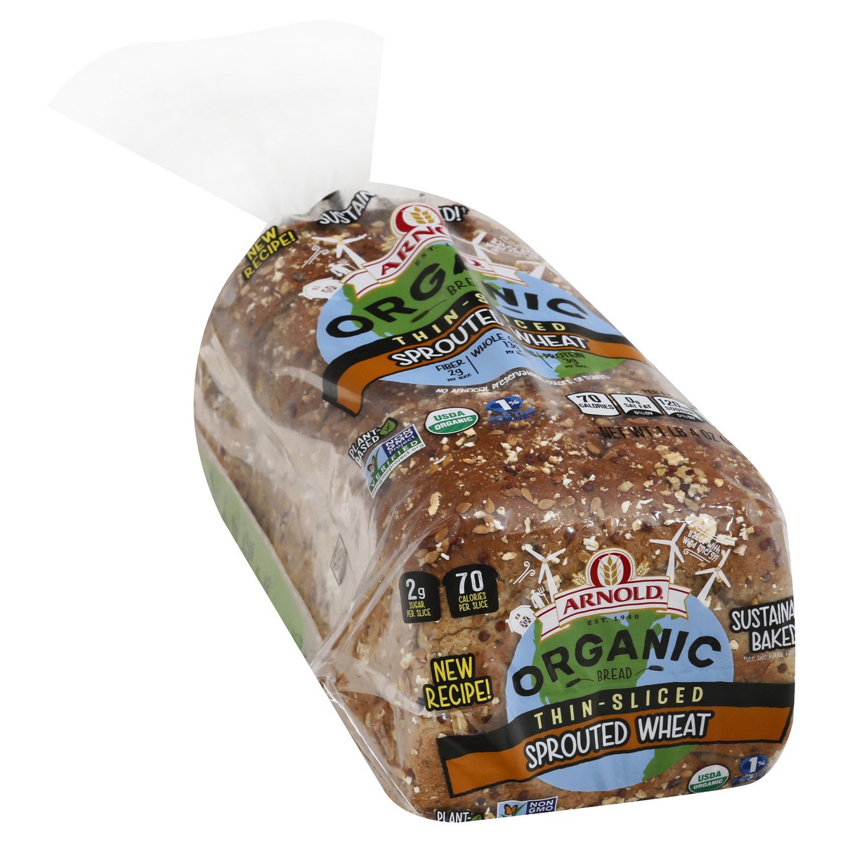 slide 6 of 10, Arnold Organic Thin-Sliced Sprouted Wheat, 20 oz