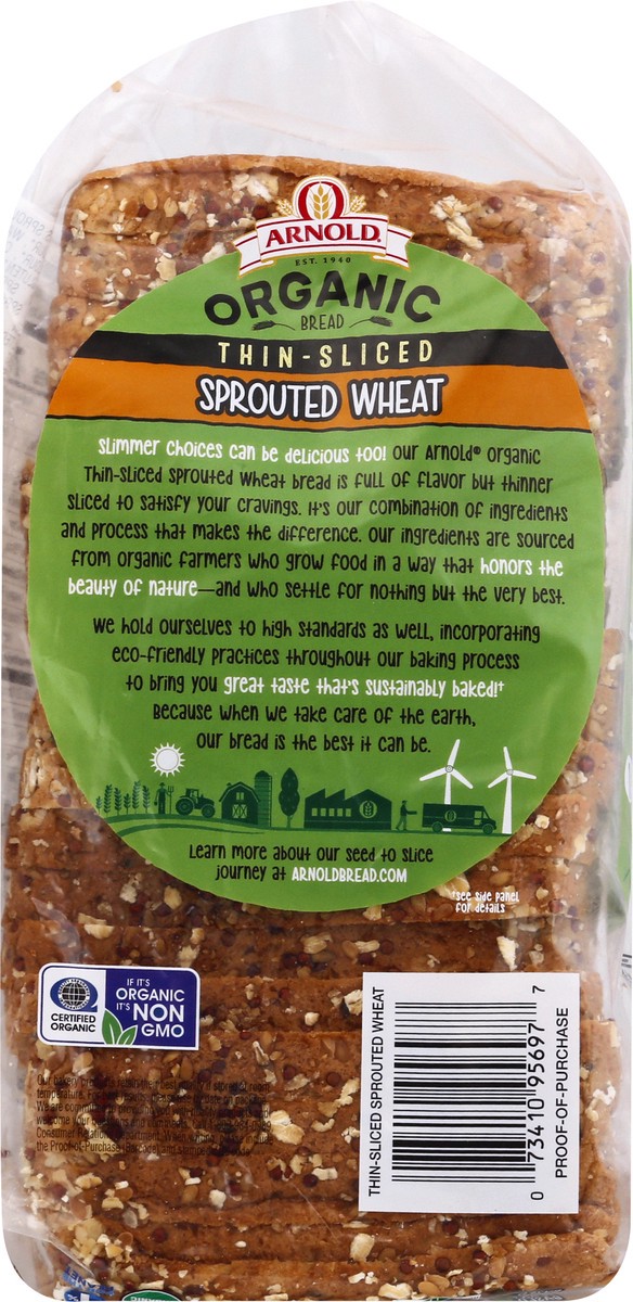 slide 3 of 10, Arnold Organic Thin-Sliced Sprouted Wheat, 20 oz