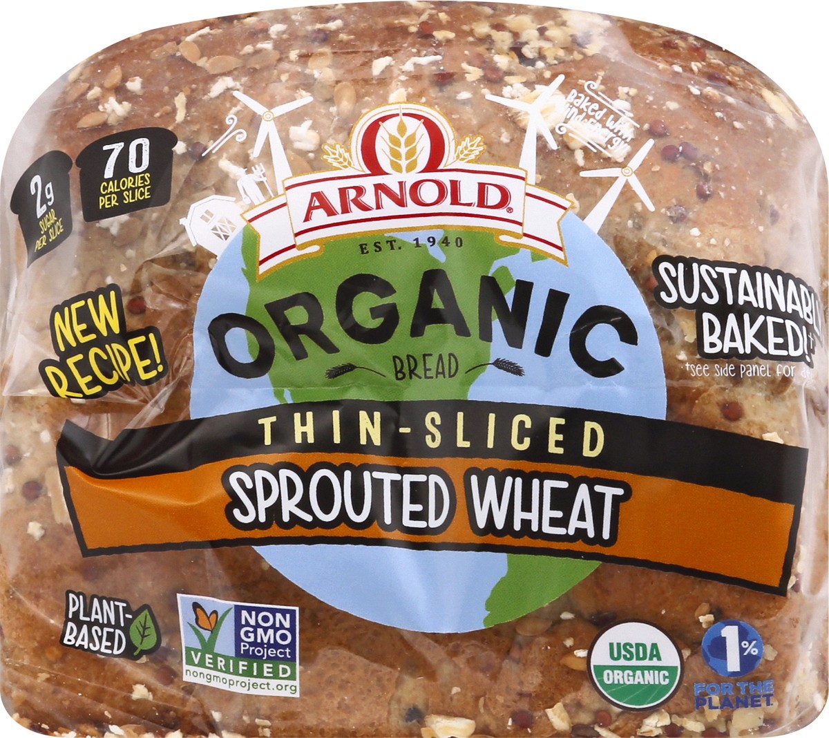 slide 4 of 10, Arnold Organic Thin-Sliced Sprouted Wheat, 20 oz