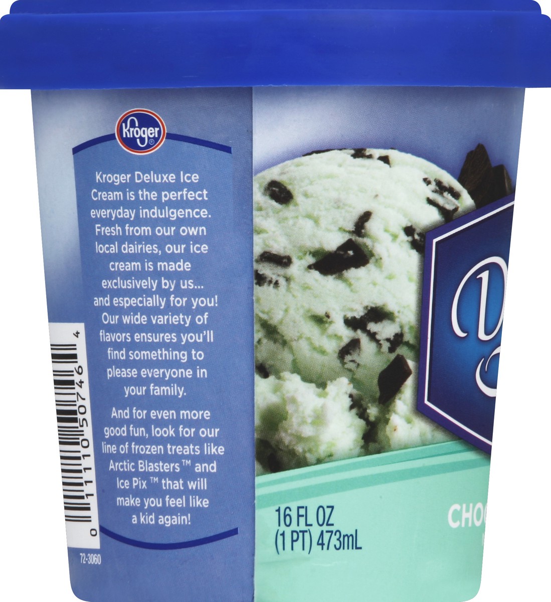 slide 2 of 6, Kroger Deluxe Mint Chocolate Chip Ice Cream, 16 fl oz