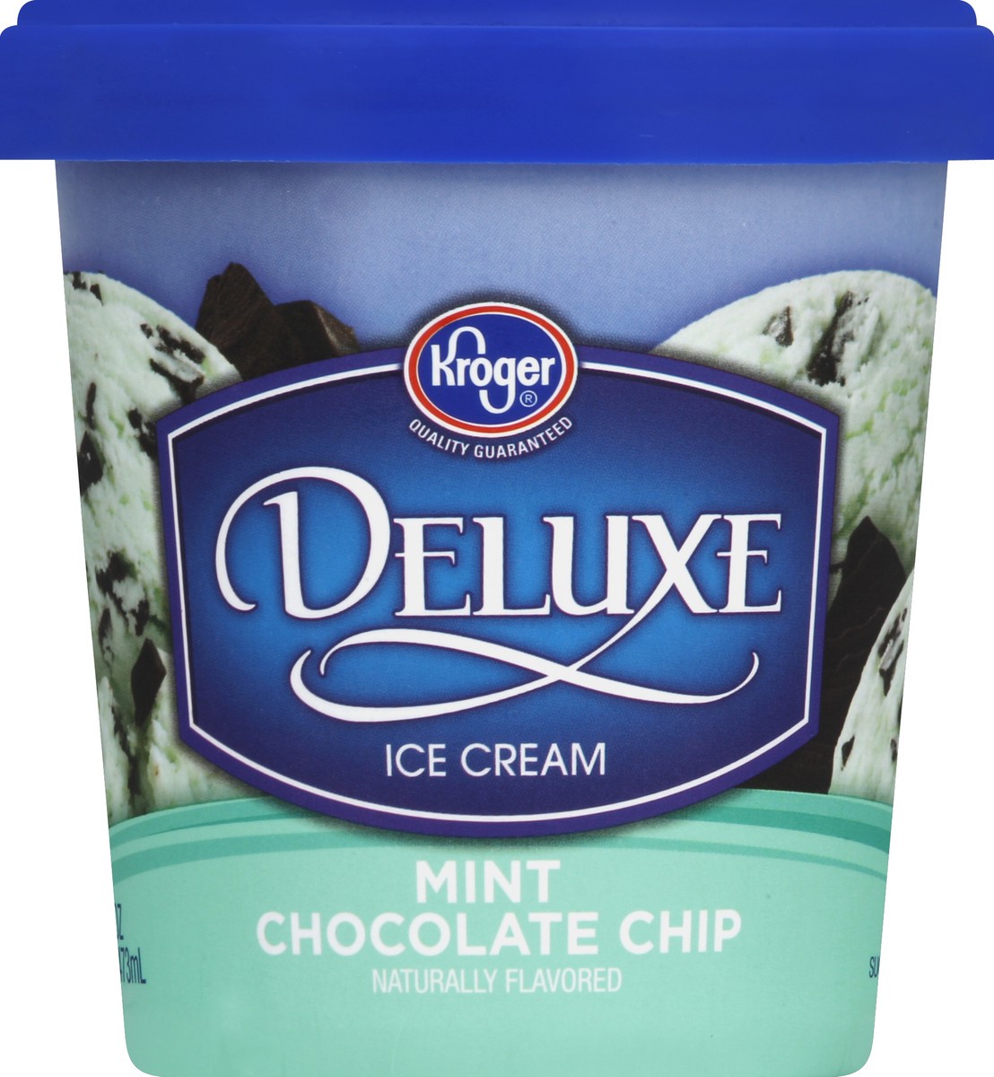 slide 4 of 6, Kroger Deluxe Mint Chocolate Chip Ice Cream, 16 fl oz