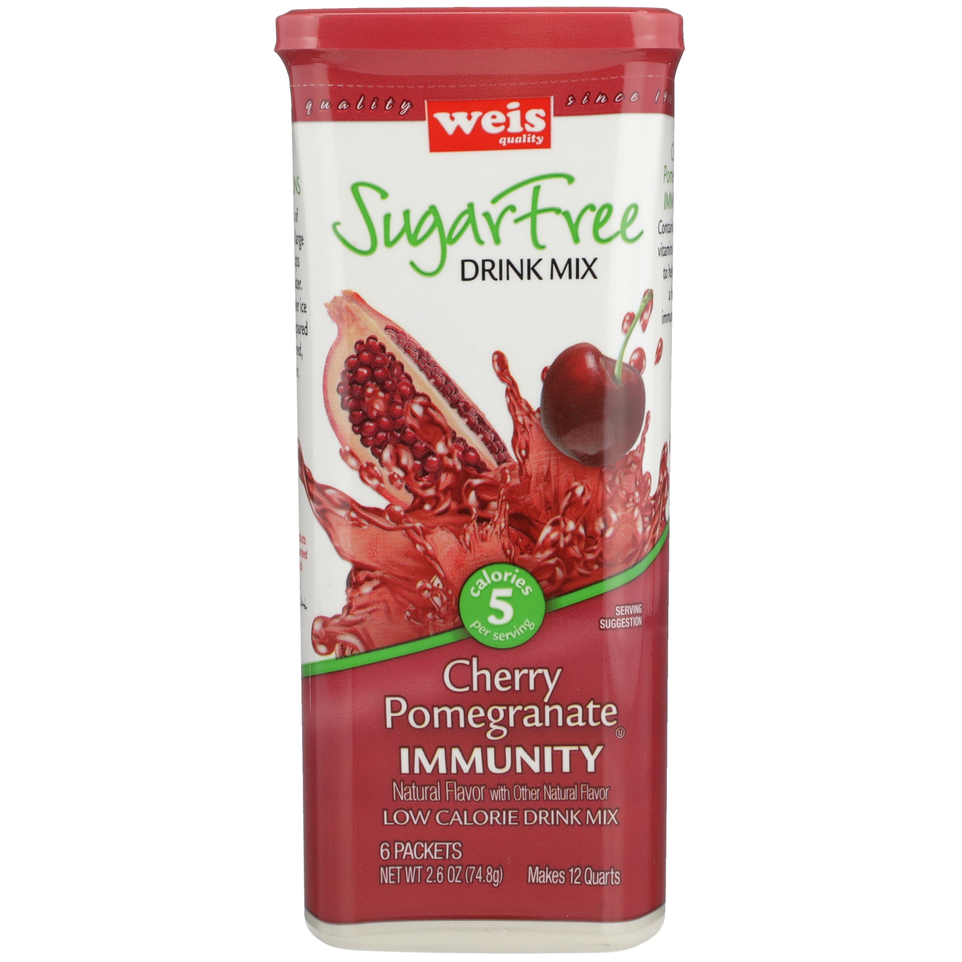 slide 1 of 1, Weis Quality Cherry Pomegranate Sugar Free Drink Mix, 2.6 oz