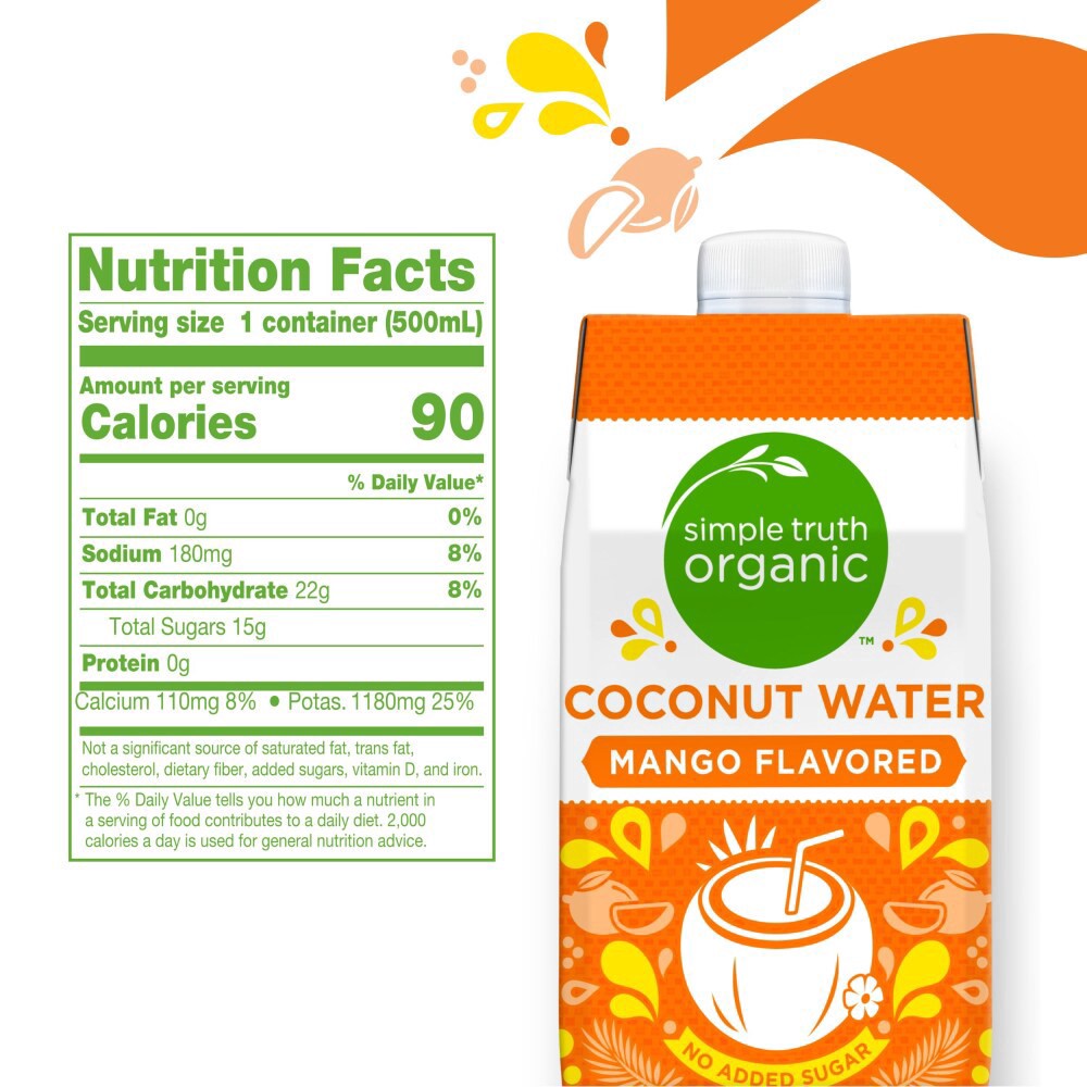 slide 3 of 4, Simple Truth Organic Mango Flavored Coconut Water - 16.9 fl oz, 16.9 fl oz