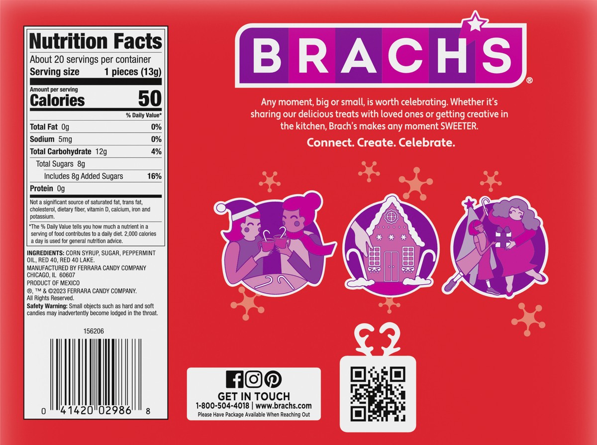 slide 6 of 9, Brach's 02986 158953 Holiday Peppermint Candy Canes 20 ct, 20 ct