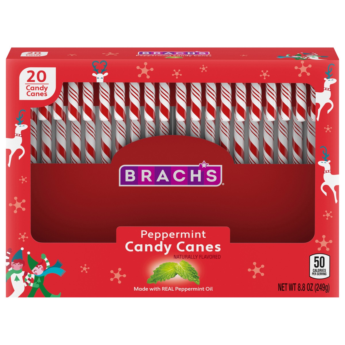 slide 1 of 9, Brach's 02986 158953 Holiday Peppermint Candy Canes 20 ct, 20 ct