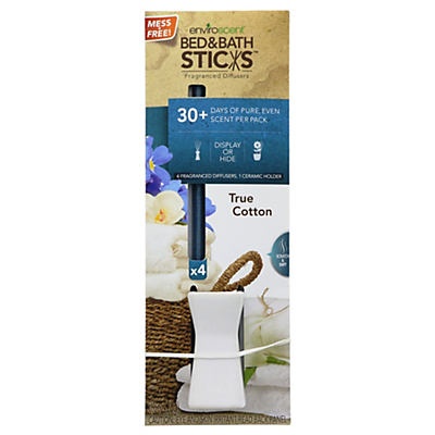 slide 1 of 1, Enviroscent Bed Bath Sticks True Cotton, 4 ct