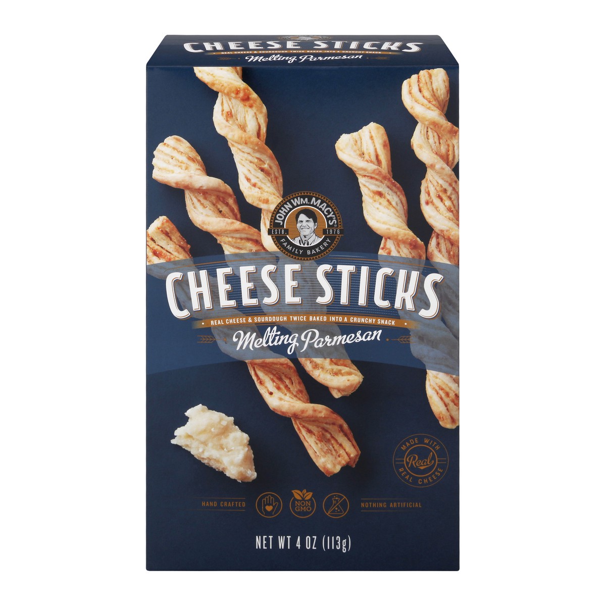 slide 1 of 1, John Wm. Macy's Cheesesticks Melting Parmesan, 4 oz