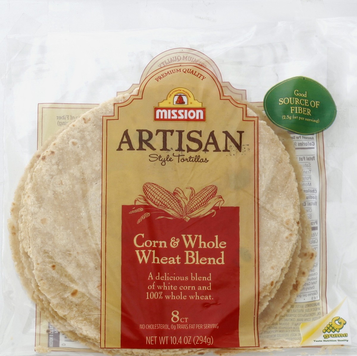 slide 5 of 5, Mission Artisan Corn And Whole Wheat Blend Tortillas, 8 ct