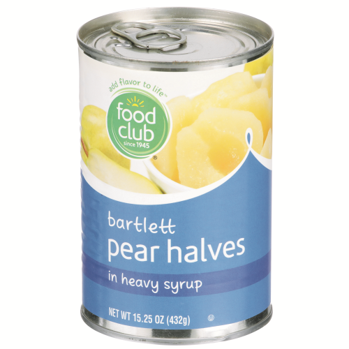 slide 1 of 1, Food Club Pear Can Bartlett Halves In Heavy Syrup, 15.25 oz