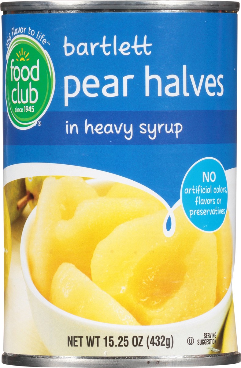 slide 9 of 11, Food Club Pear Can Bartlett Halves In Heavy Syrup, 15.25 oz