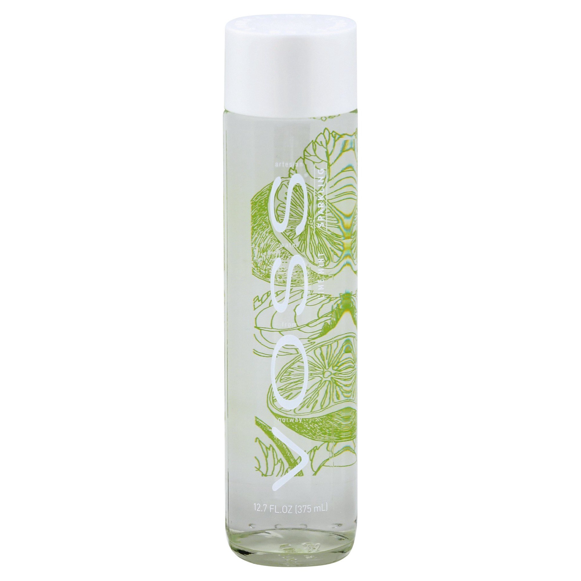 slide 1 of 1, Voss Lime Mint Water, 375 ml