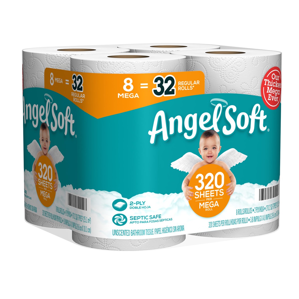 slide 3 of 5, Angel Soft Toilet Paper, 8 ct
