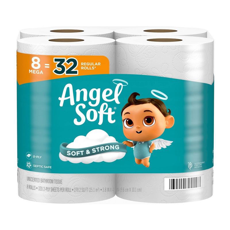 slide 1 of 5, Angel Soft Toilet Paper, 8 ct