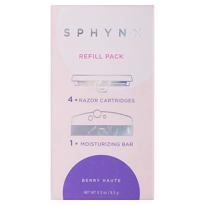 slide 2 of 4, Sphynx Portable Razor Refill - Purple, 4 ct