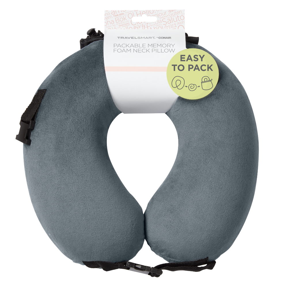 slide 1 of 1, Conair Travelsmart Packable Memory Foam Neck Pillow, 1 ct