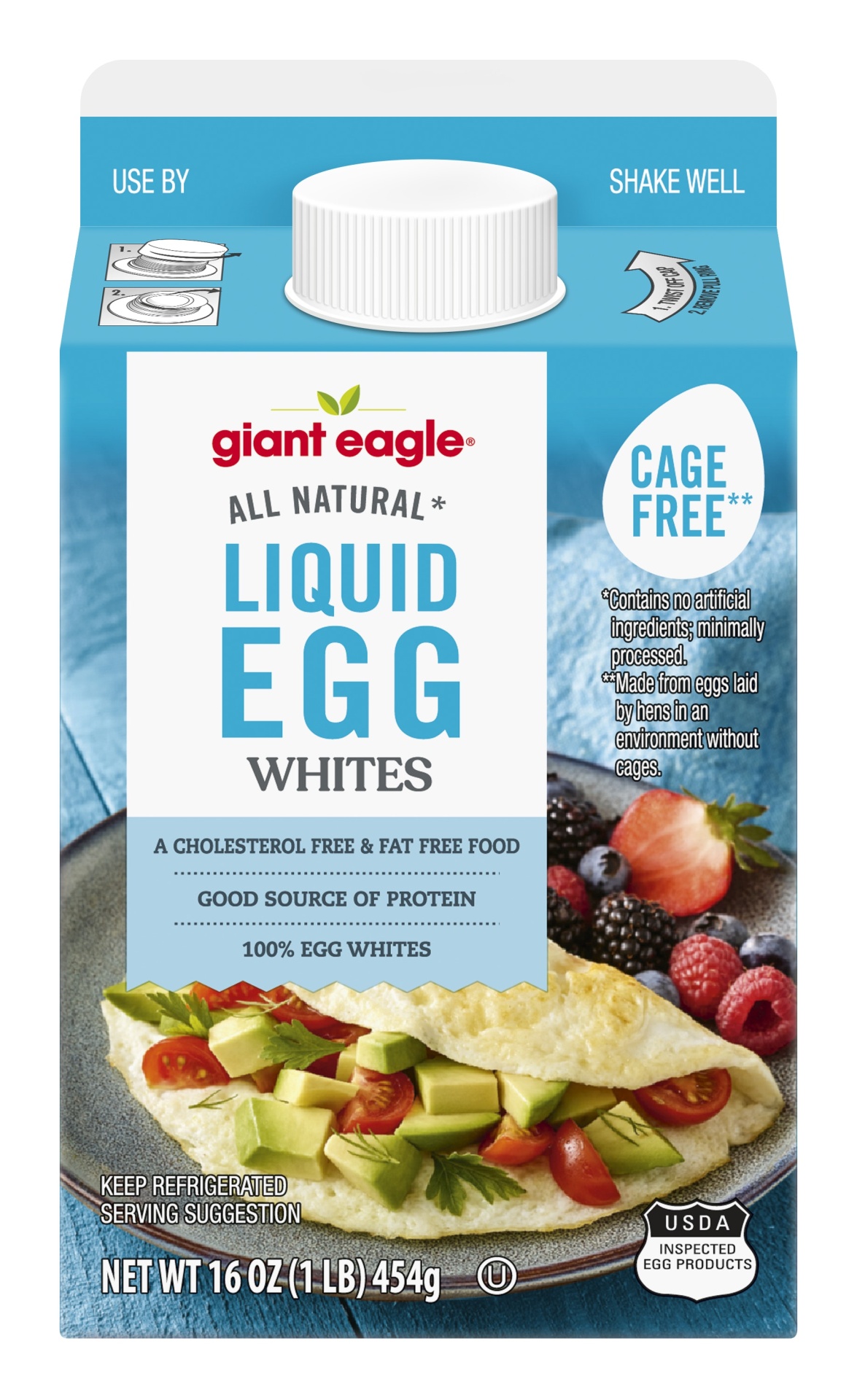 slide 1 of 1, GE Cage Free Liquid Egg Whites, 16 oz
