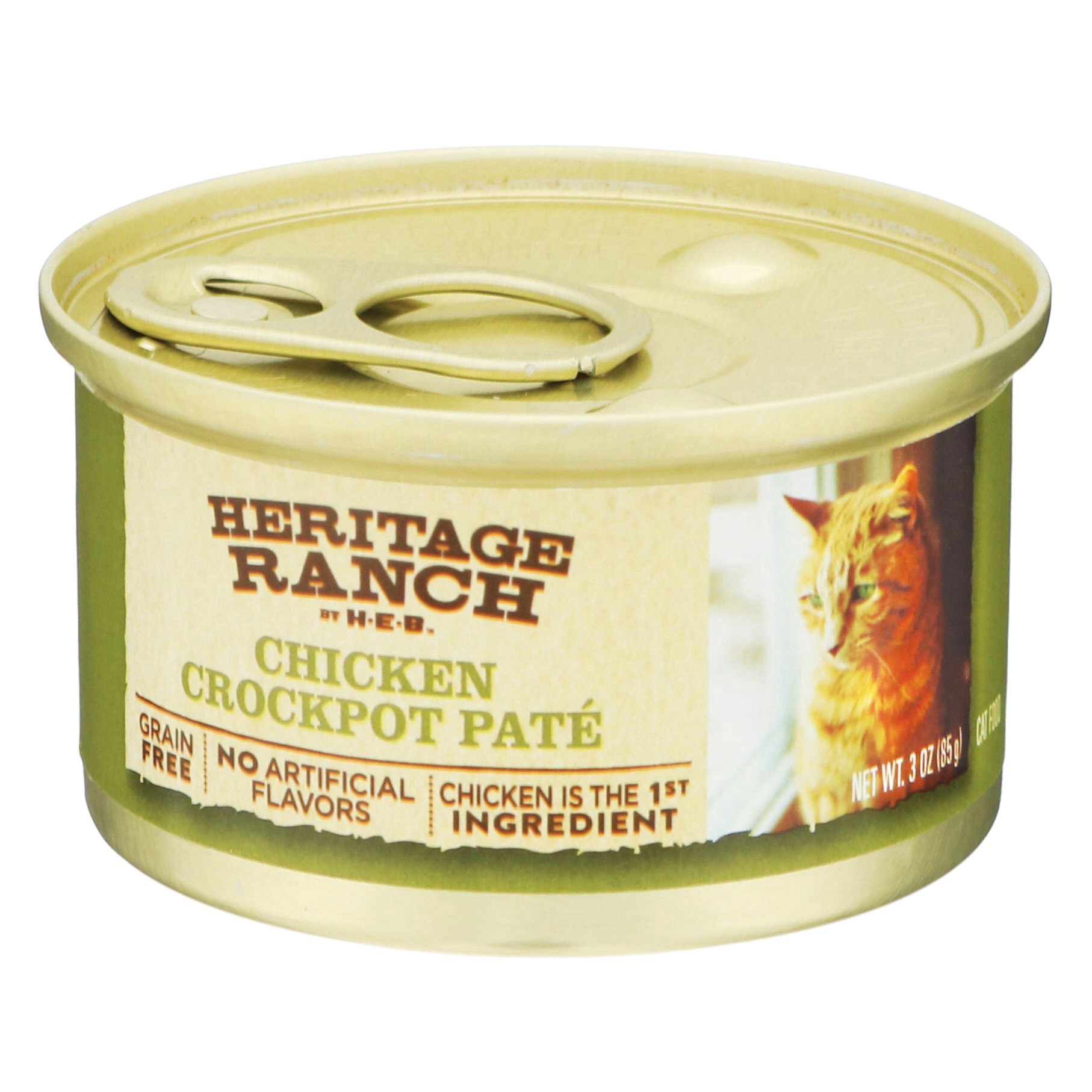 slide 1 of 1, H-E-B Heritage Ranch Chicken Crockpot Cat Food, 3 oz