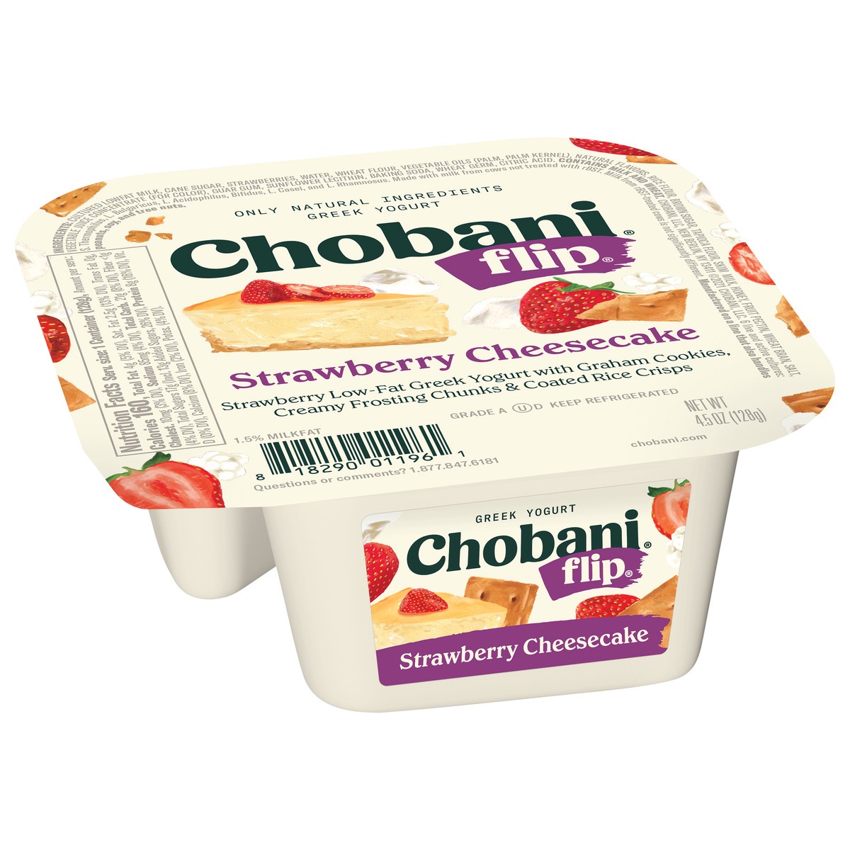 slide 3 of 14, Chobani Flip Strawberry Cheesecake Low-Fat Greek Yogurt, 5.3 oz