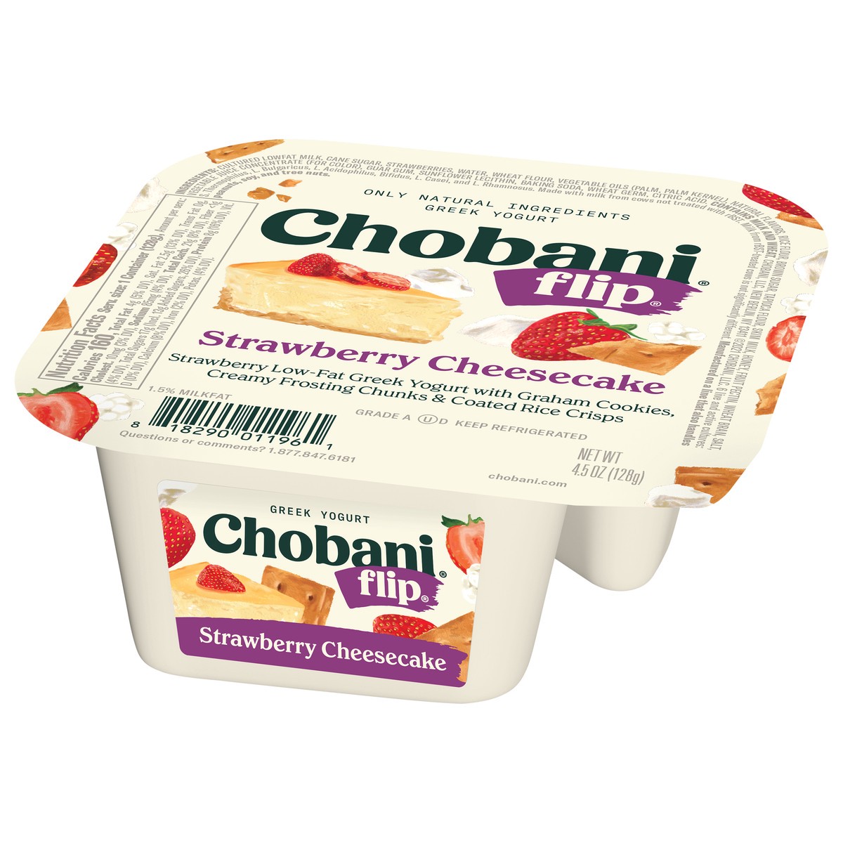 slide 4 of 14, Chobani Flip Strawberry Cheesecake Low-Fat Greek Yogurt, 5.3 oz