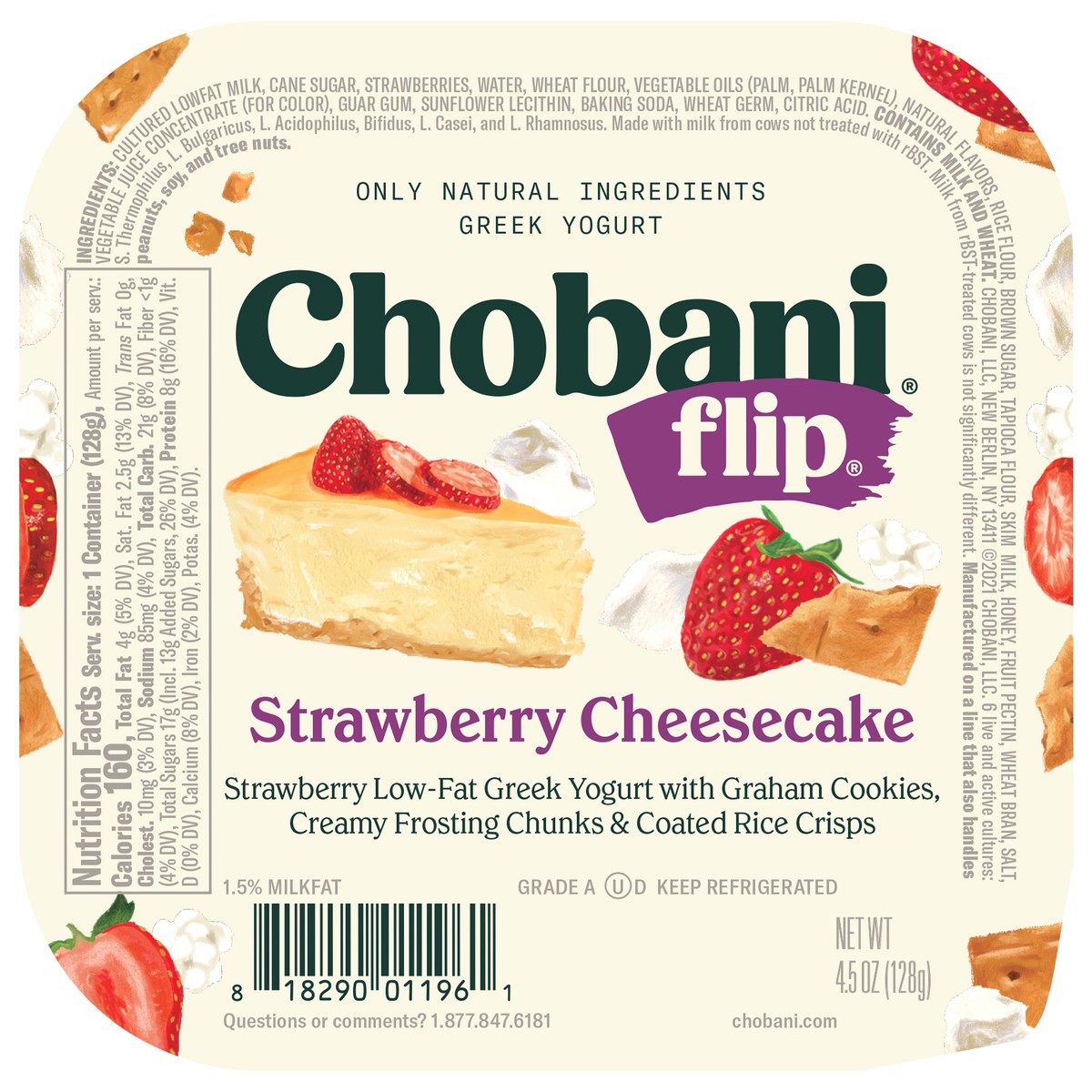 slide 10 of 14, Chobani Flip Strawberry Cheesecake Low-Fat Greek Yogurt, 5.3 oz