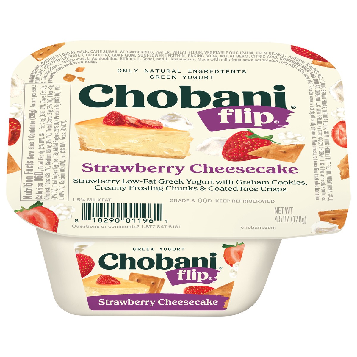 slide 11 of 14, Chobani Flip Strawberry Cheesecake Low-Fat Greek Yogurt, 5.3 oz