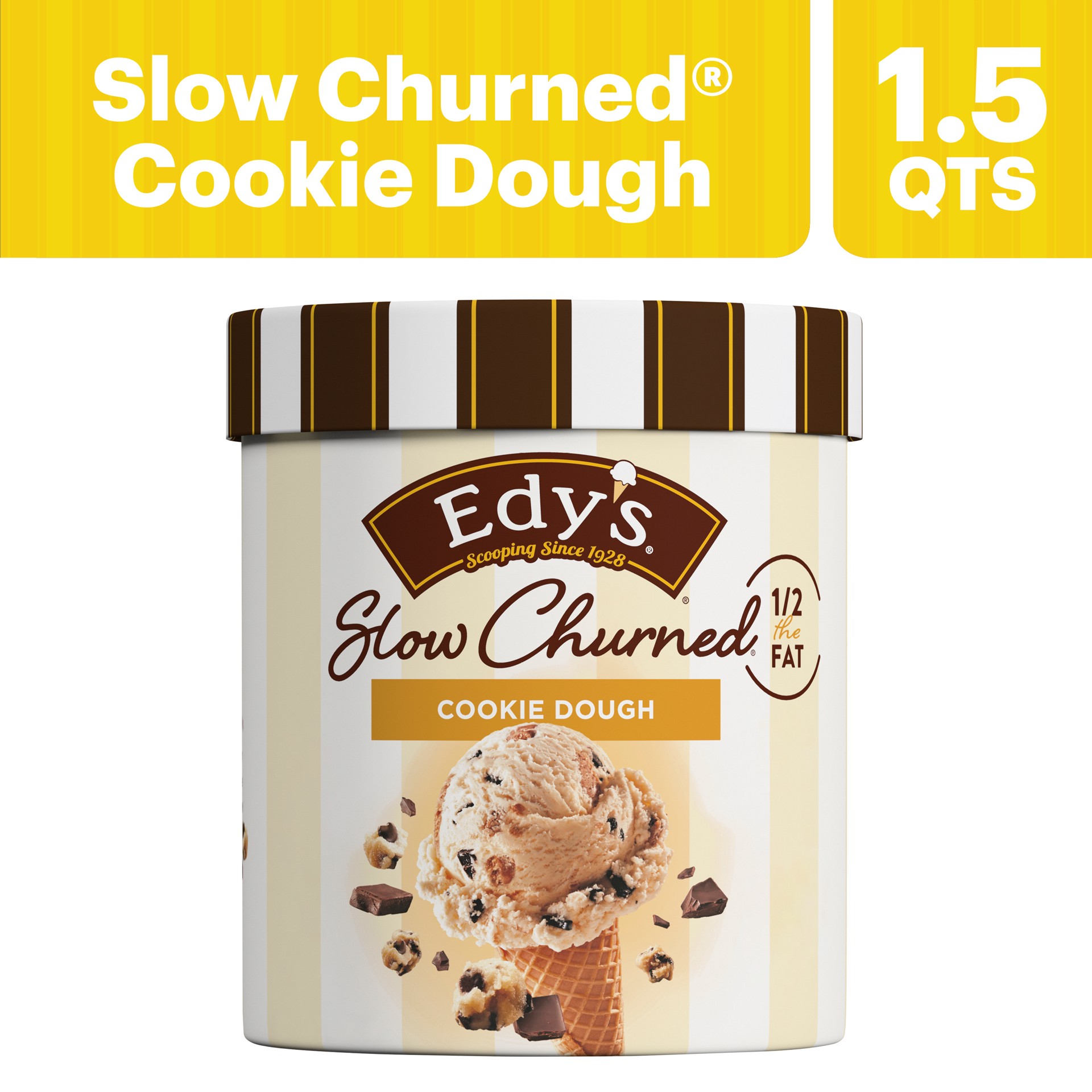 slide 2 of 5, Edy's Edy''s/Dreyer''s Slow Churned Cookie Dough Light Ice Cream, 1.5 Qt, 1.5 qt