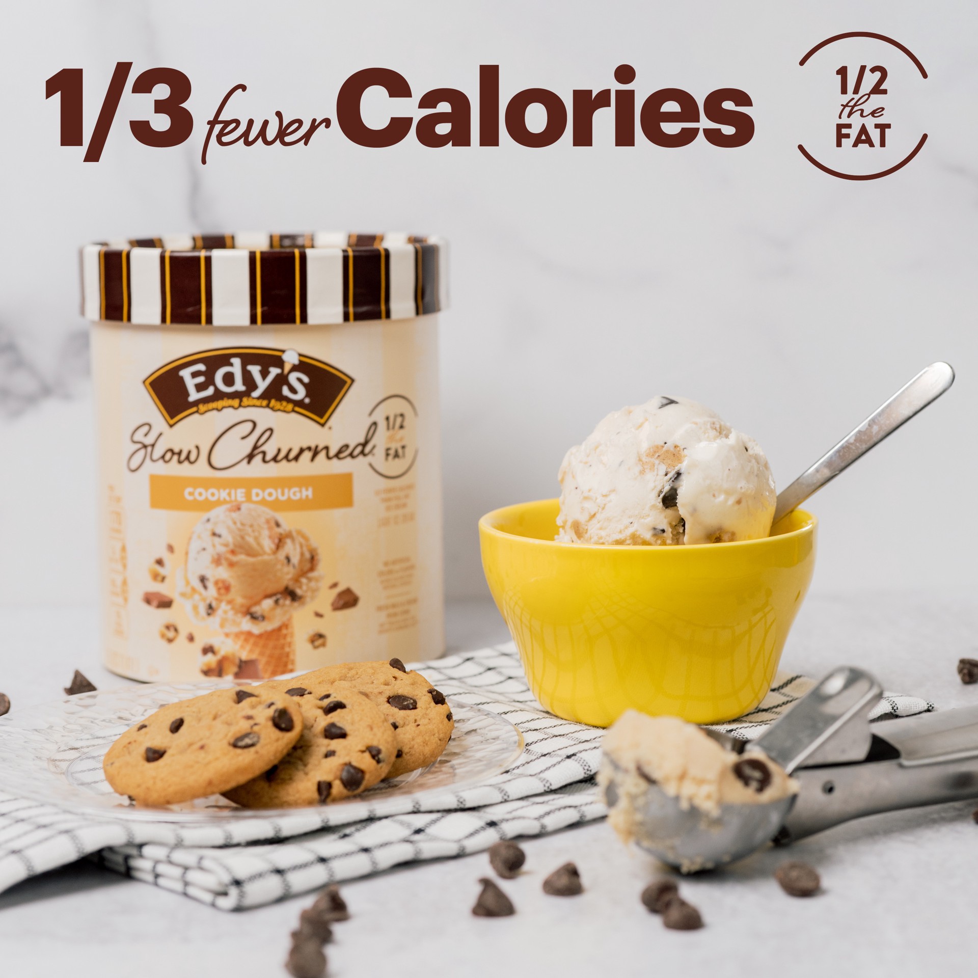 slide 4 of 5, Edy's Edy''s/Dreyer''s Slow Churned Cookie Dough Light Ice Cream, 1.5 Qt, 1.5 qt