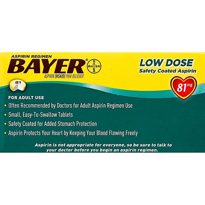slide 2 of 2, Bayer 81 Mg Pain Reliever Low Dose Safety Coated Aspirin Tablets, 200 ct