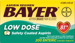 Bayer 81 Mg Pain Reliever Low Dose Safety Coated Aspirin Tablets