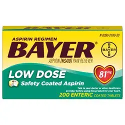 Bayer 81 Mg Pain Reliever Low Dose Safety Coated Aspirin Tablets