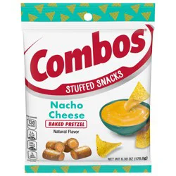 COMBOS Stuffed Snacks Nacho Cheese Baked Pretzel Snacks, 6.3 oz Bag