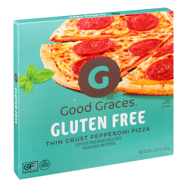 slide 1 of 1, Good Graces Pizza, Gluten Free, Thin Crust, Pepperoni, 18 oz