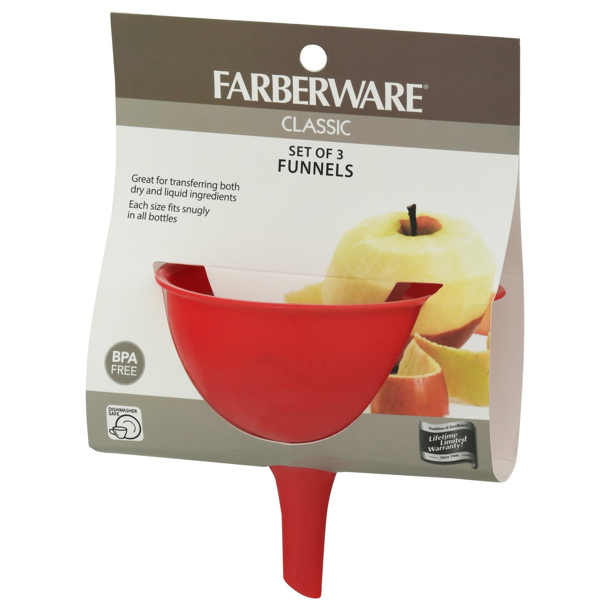 slide 3 of 9, Farberware Classic Funnels Set of 3-Red, 1 ct