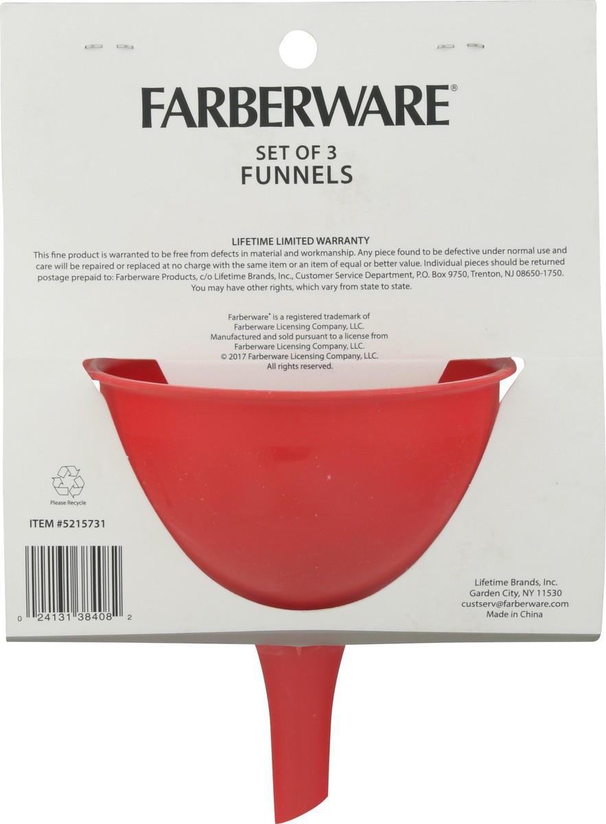 slide 2 of 9, Farberware Classic Funnels Set of 3-Red, 1 ct